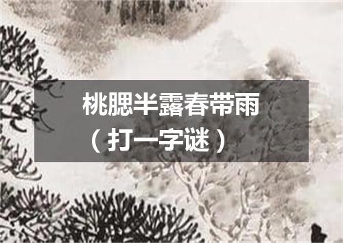 桃腮半露春带雨（打一字谜）
