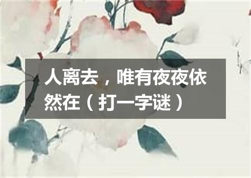 人离去，唯有夜夜依然在（打一字谜）