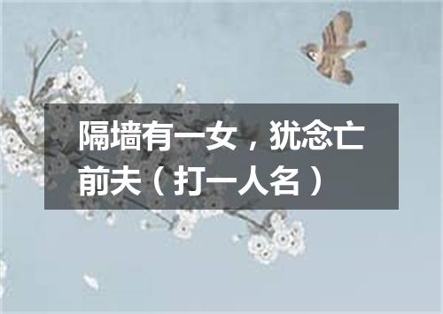 隔墙有一女，犹念亡前夫（打一人名）
