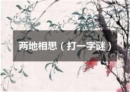 两地相思（打一字谜）