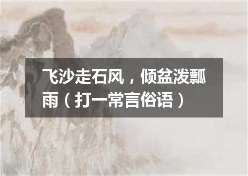 飞沙走石风，倾盆泼瓢雨（打一常言俗语）