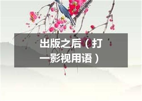 出版之后（打一影视用语）