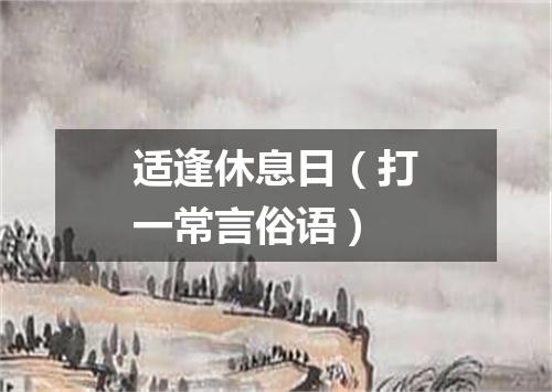 适逢休息日（打一常言俗语）