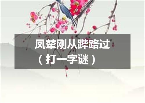 凤辇刚从跸路过（打一字谜）