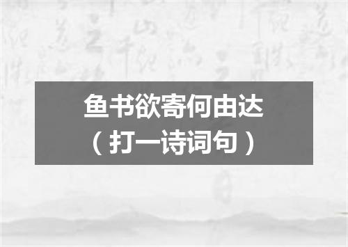 鱼书欲寄何由达（打一诗词句）