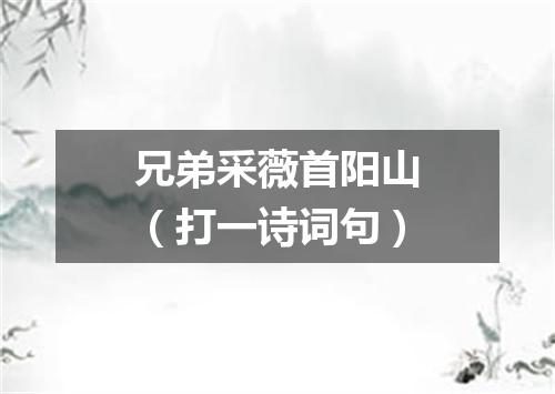 兄弟采薇首阳山（打一诗词句）