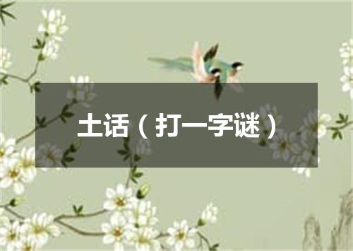 土话（打一字谜）