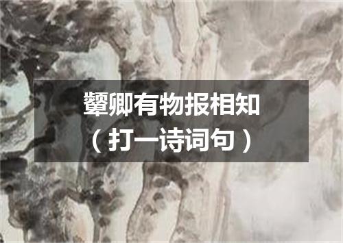 颦卿有物报相知（打一诗词句）
