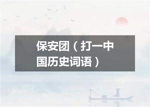 保安团（打一中国历史词语）