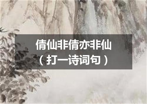 倩仙非倩亦非仙（打一诗词句）