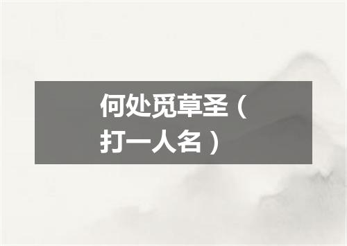 何处觅草圣（打一人名）