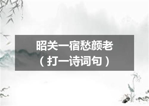 昭关一宿愁颜老（打一诗词句）