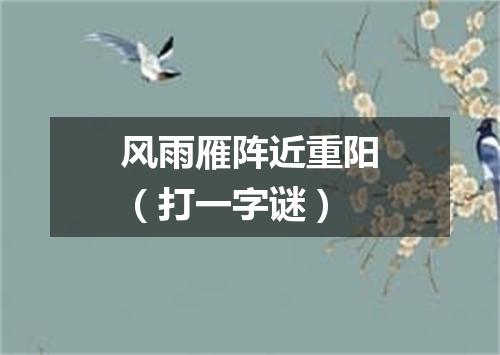 风雨雁阵近重阳（打一字谜）