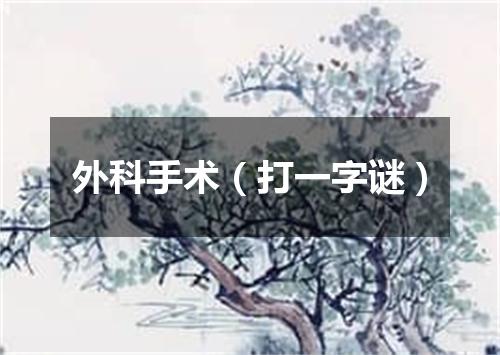 外科手术（打一字谜）