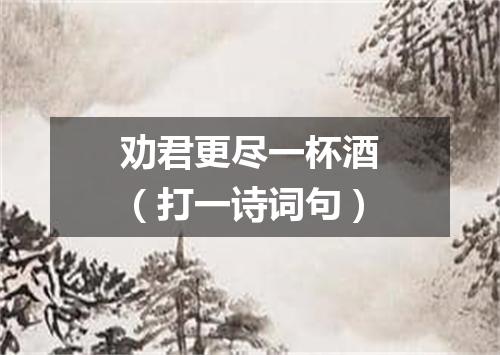 劝君更尽一杯酒（打一诗词句）
