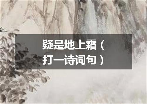 疑是地上霜（打一诗词句）