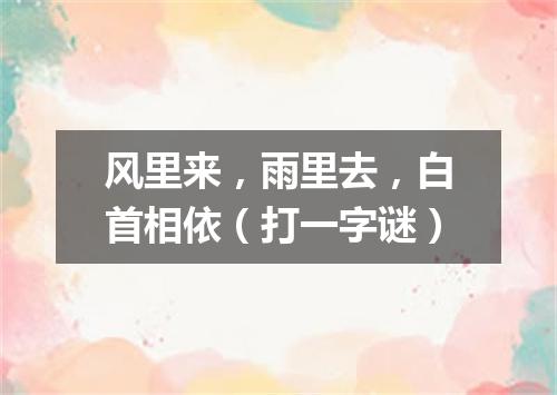 风里来，雨里去，白首相依（打一字谜）