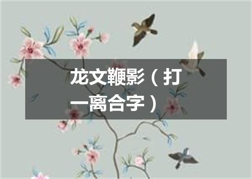 龙文鞭影（打一离合字）