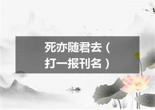 死亦随君去（打一报刊名）