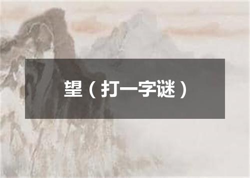 望（打一字谜）