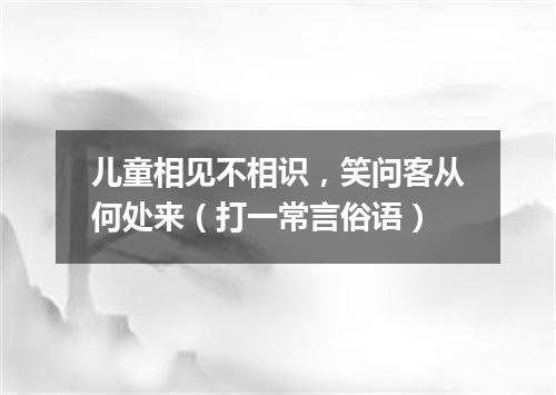 儿童相见不相识，笑问客从何处来（打一常言俗语）