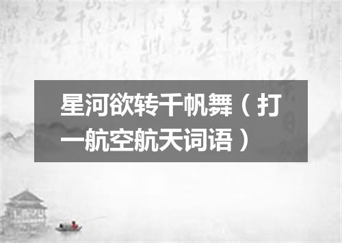 星河欲转千帆舞（打一航空航天词语）