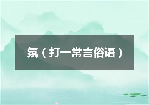 氛（打一常言俗语）