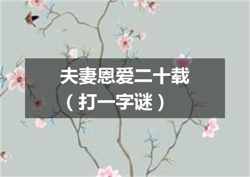 夫妻恩爱二十载（打一字谜）