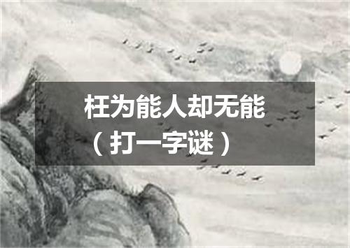 枉为能人却无能（打一字谜）