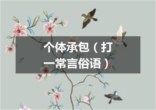 个体承包（打一常言俗语）