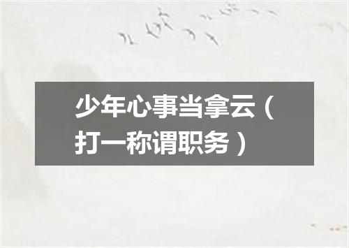 少年心事当拿云（打一称谓职务）