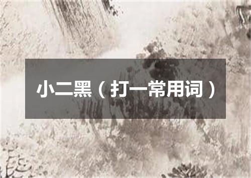 小二黑（打一常用词）