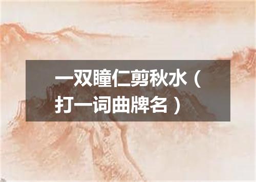 一双瞳仁剪秋水（打一词曲牌名）