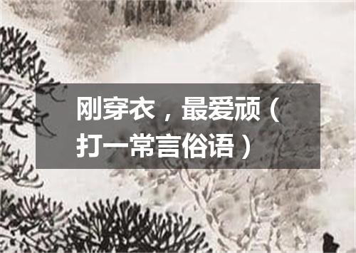 刚穿衣，最爱顽（打一常言俗语）