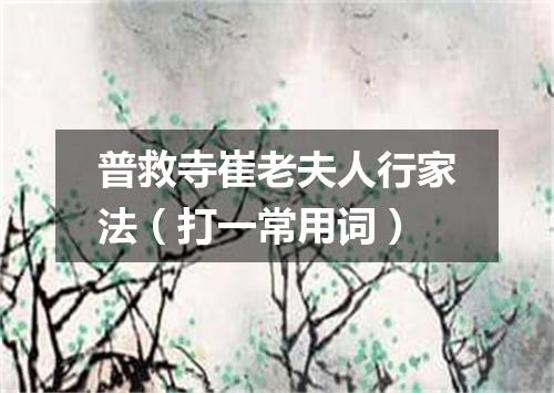 普救寺崔老夫人行家法（打一常用词）