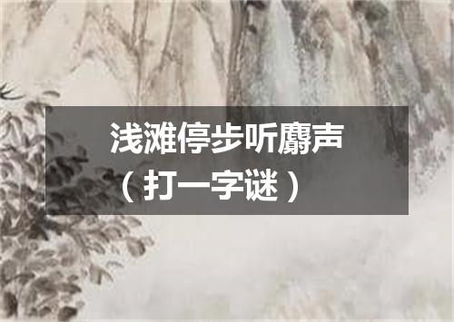 浅滩停步听麝声（打一字谜）