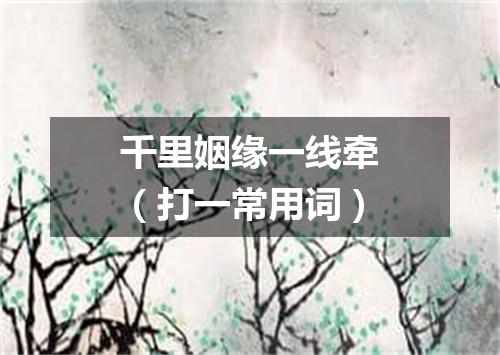 千里姻缘一线牵（打一常用词）