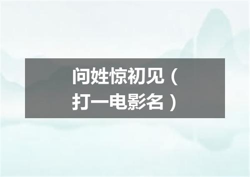 问姓惊初见（打一电影名）