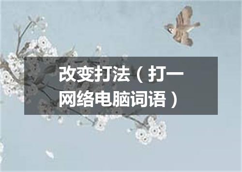 改变打法（打一网络电脑词语）