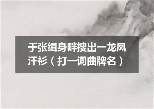 于张缉身畔搜出一龙凤汗衫（打一词曲牌名）