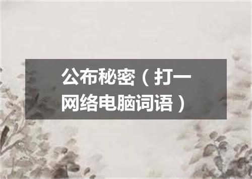 公布秘密（打一网络电脑词语）