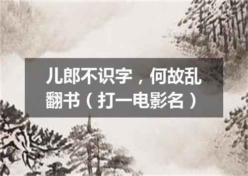 儿郎不识字，何故乱翻书（打一电影名）