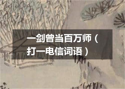 一剑曾当百万师（打一电信词语）