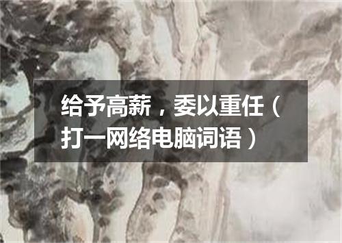 给予高薪，委以重任（打一网络电脑词语）