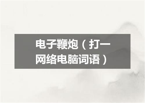 电子鞭炮（打一网络电脑词语）