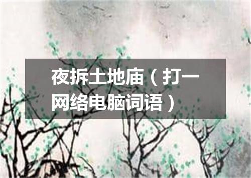 夜拆土地庙（打一网络电脑词语）