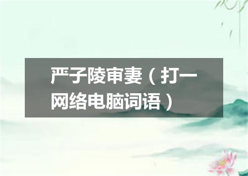 严子陵审妻（打一网络电脑词语）