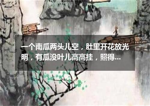 一个南瓜两头儿空，肚里开花放光明，有瓜没叶儿高高挂，照得面前一片红。（打一物）