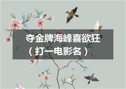 夺金牌海峰喜欲狂（打一电影名）