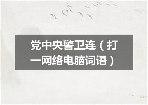 党中央警卫连（打一网络电脑词语）
